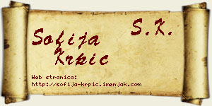 Sofija Krpić vizit kartica